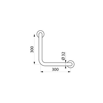 hoeksteun 90&deg; (technische tekening)