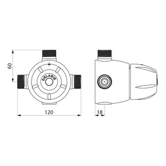 thermostatisch mengautomaat (technische tekening)