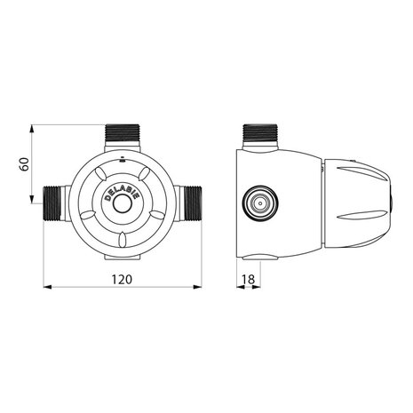 thermostatisch mengautomaat (technische tekening)